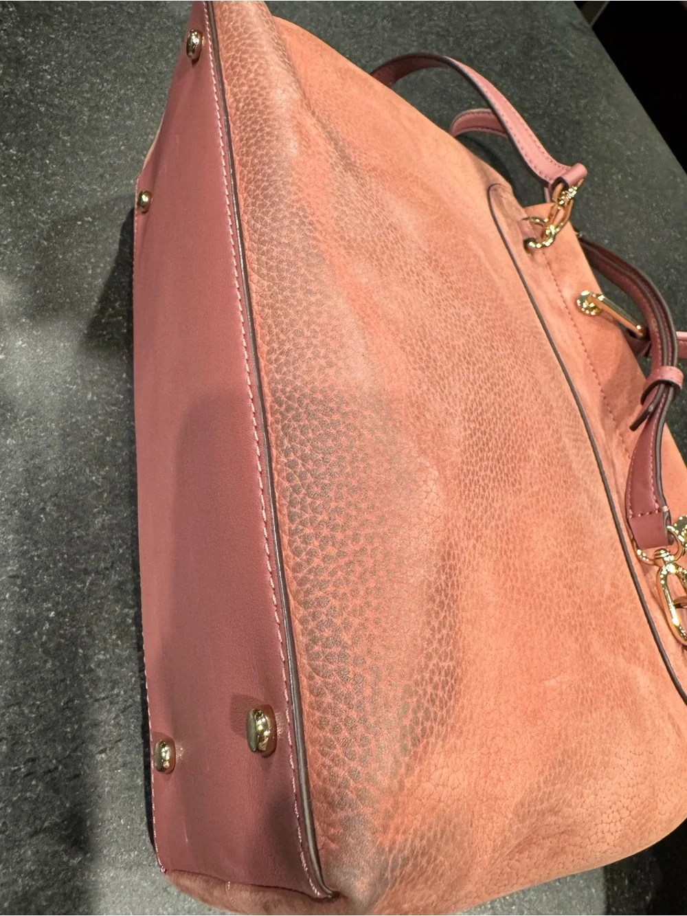 kate spade Pink Suede Top-Handle Satchel with Tassel